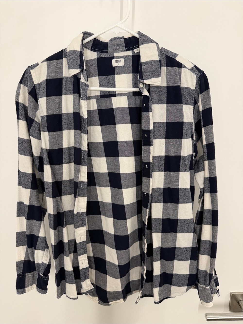 Uniqlo Gingham Navy & White Check Button-Down Shirt